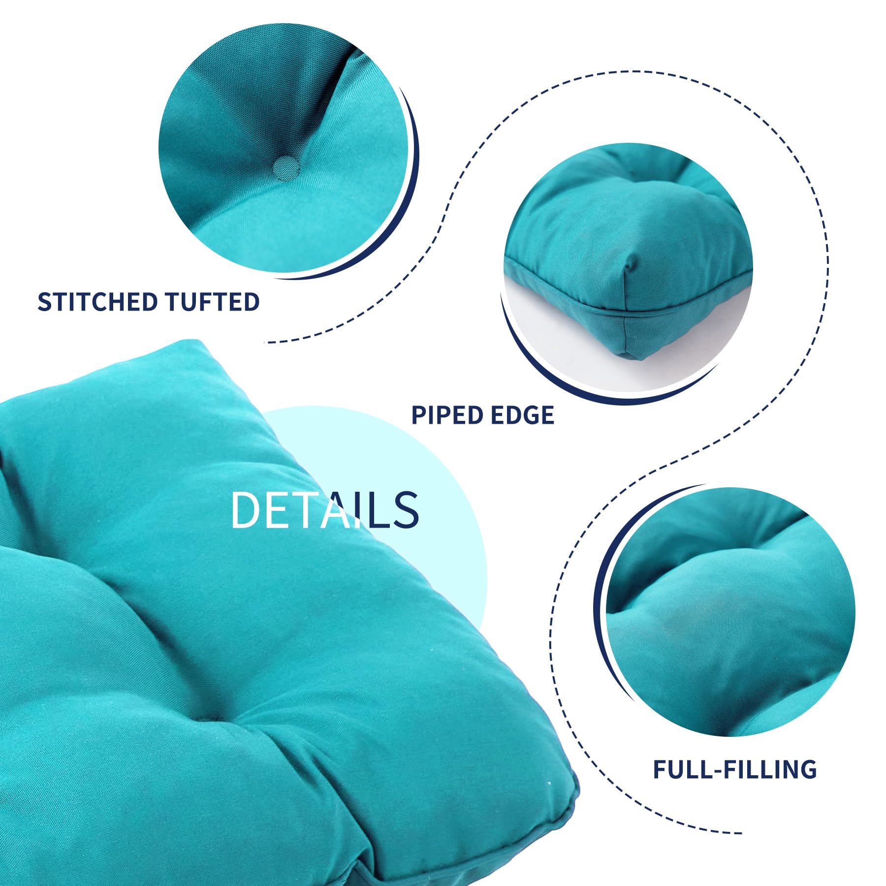 IPYNBAP cushion placed on wooden porch bench for comfortable outdoor seating