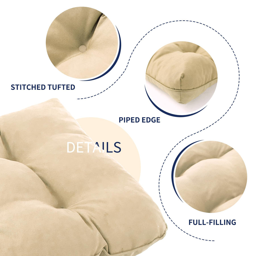 IPYNBAP thickness and piped edge detail showing tufting benefit keeps shape
