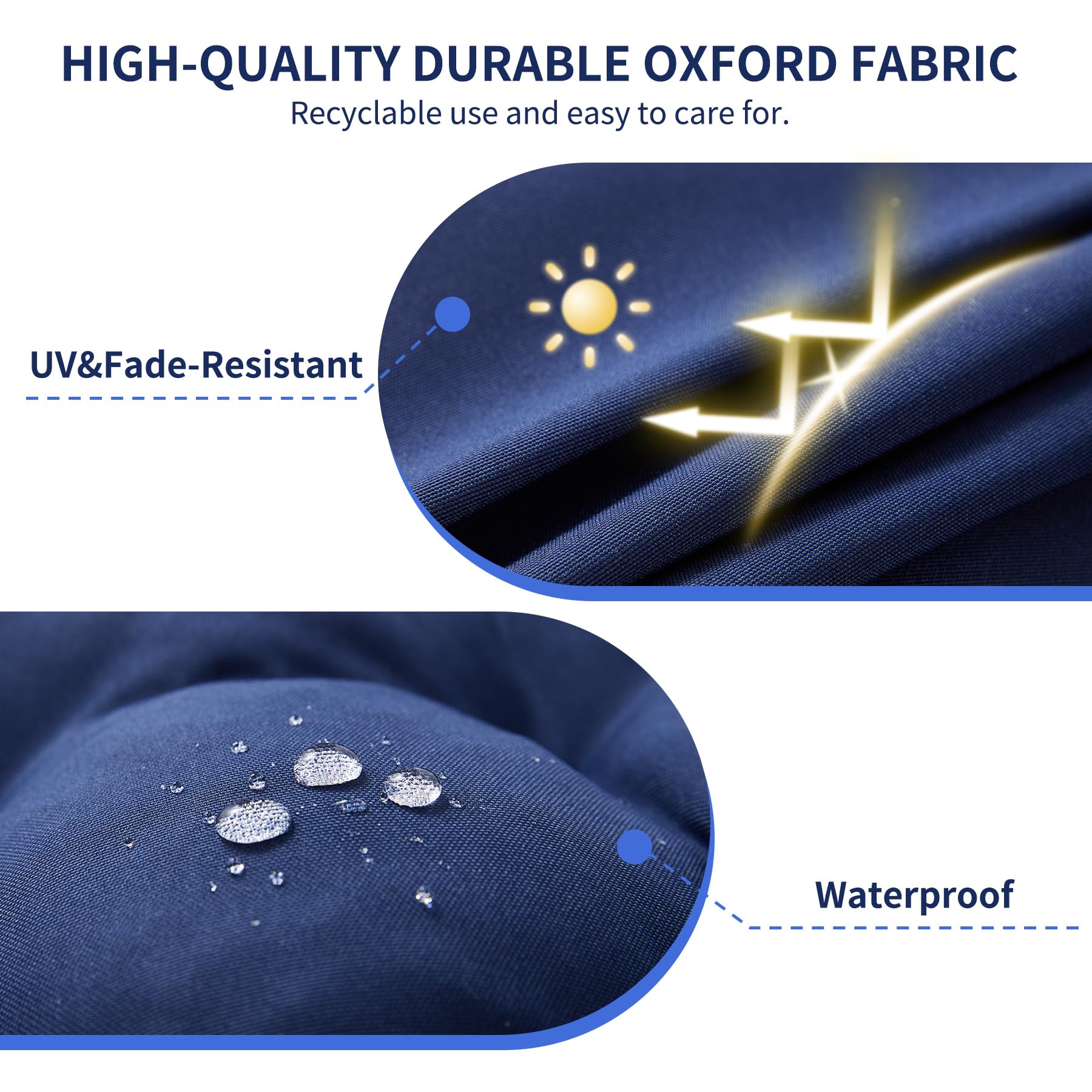 IPYNBAP waterproof fabric detail demonstrating water resistance and fade protection