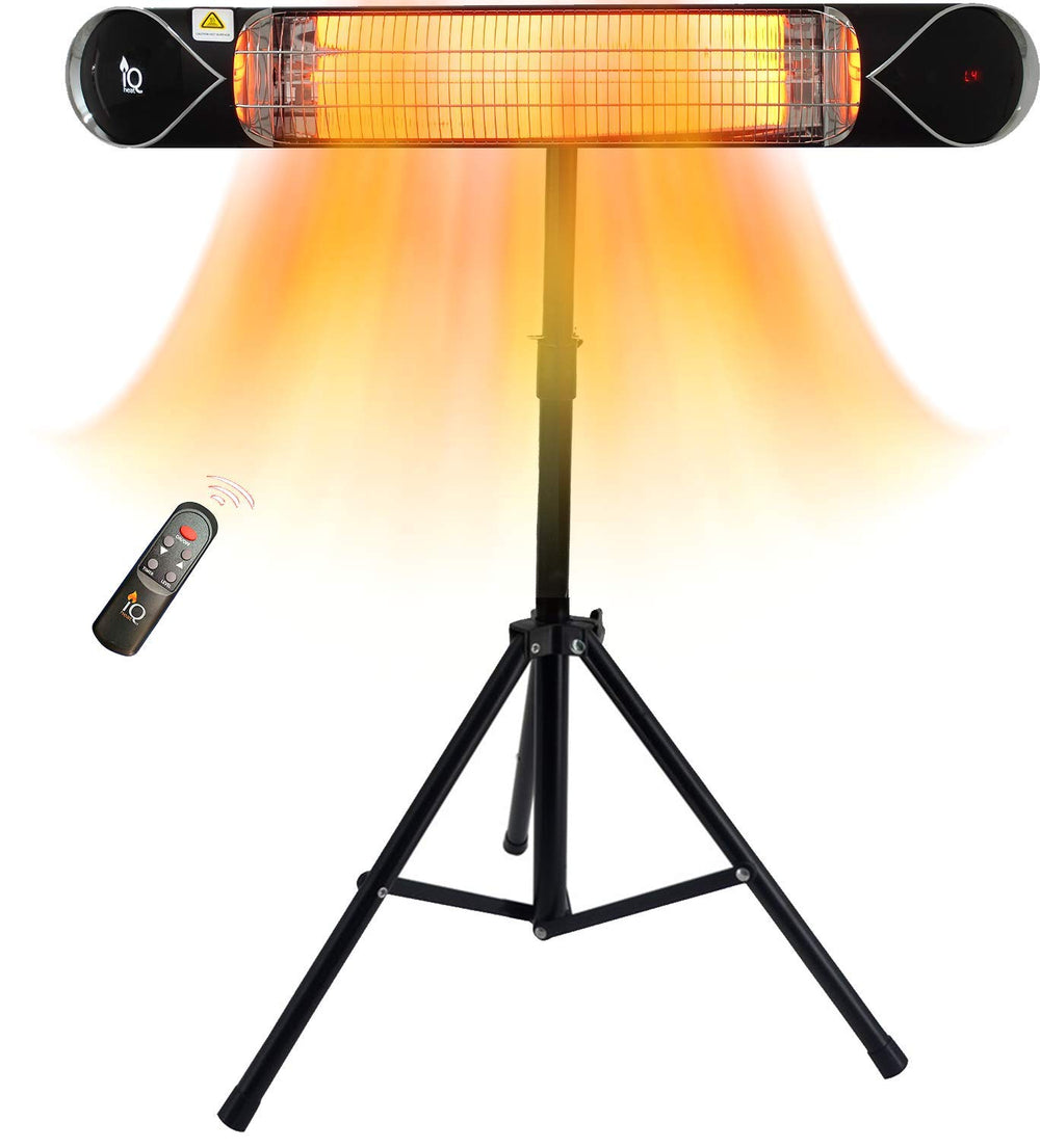 IQ HEAT front view on tripod showing stable base and quick setup benefit