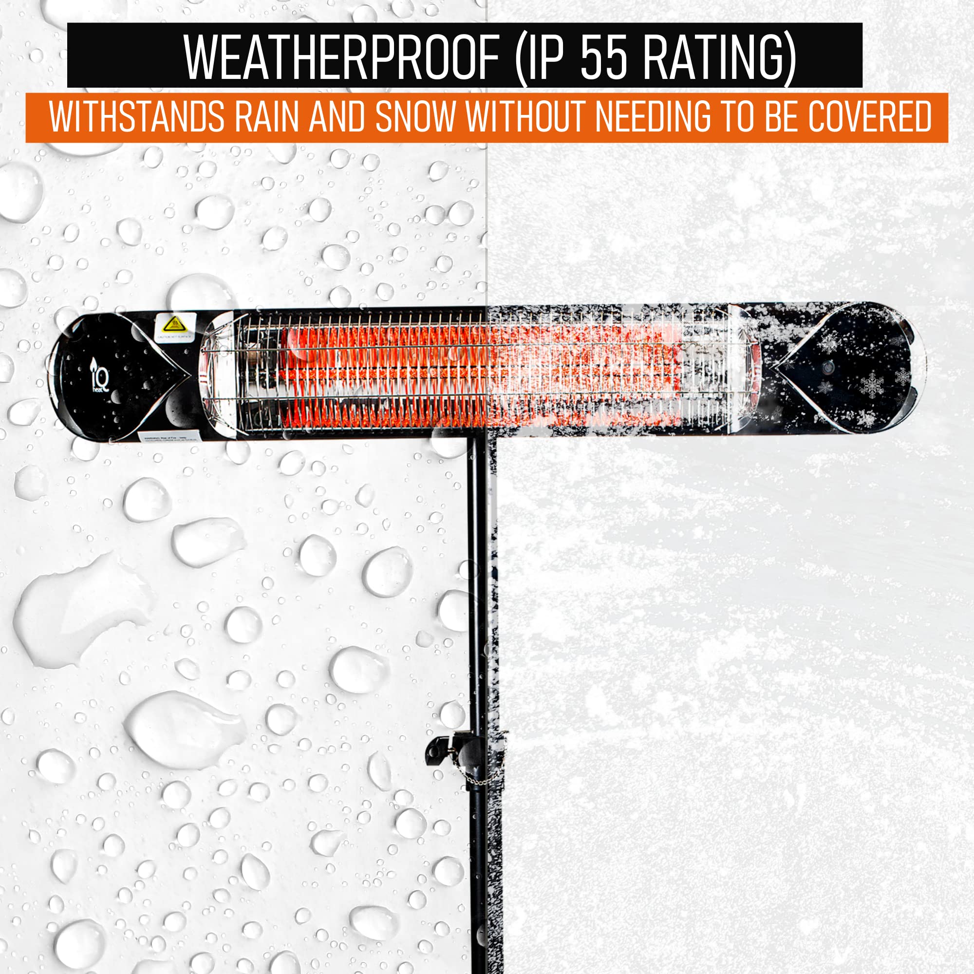 IQ HEAT setup in garage illustrating versatile indoor-outdoor benefit