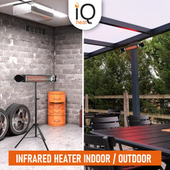 IQ HEAT tripod height adjustment showing customizable coverage advantage