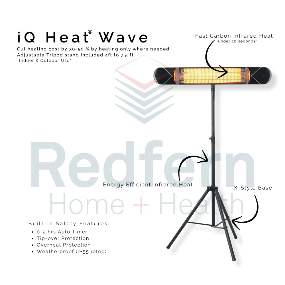 IQ HEAT on patio in evening creating cozy outdoor seating comfort