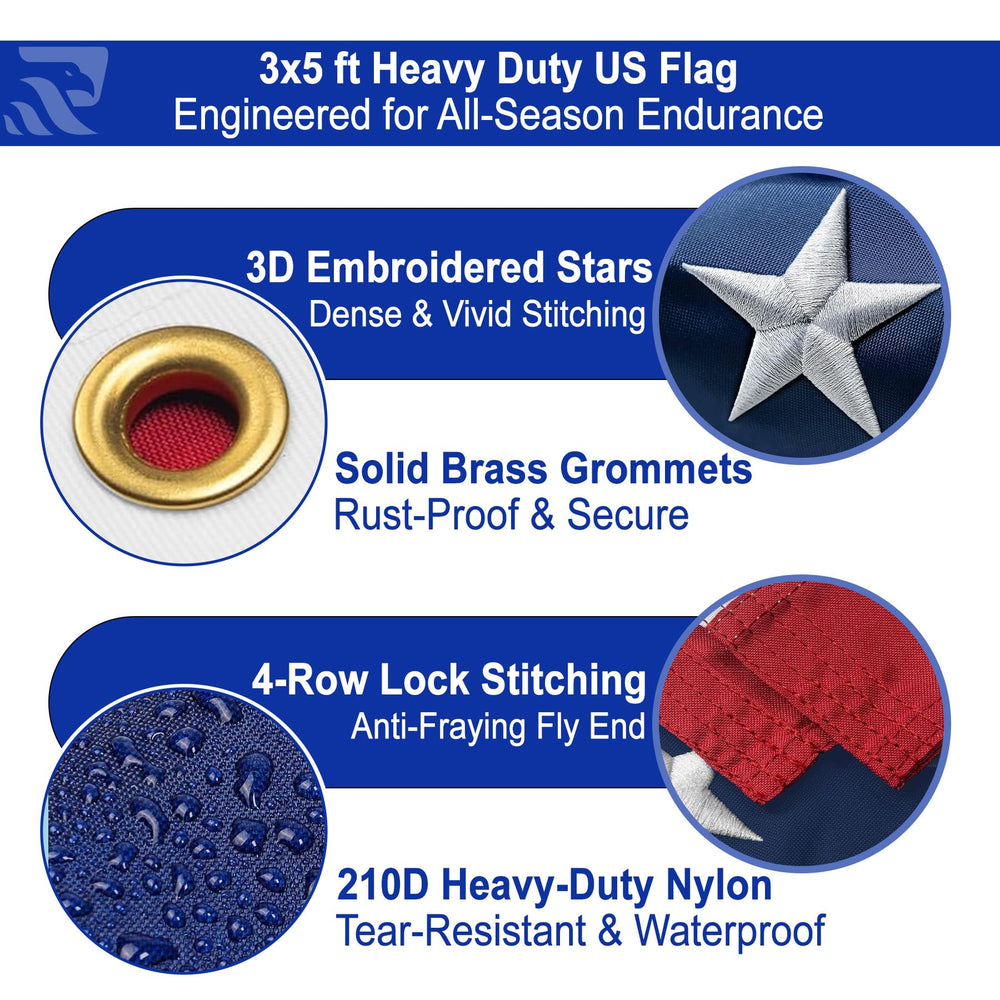 irbrisu American flag mounted on a porch illustrating easy installation and curb appeal