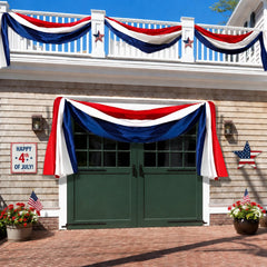 Irenare front view of red white blue bunting showing full-length coverage and festive appeal