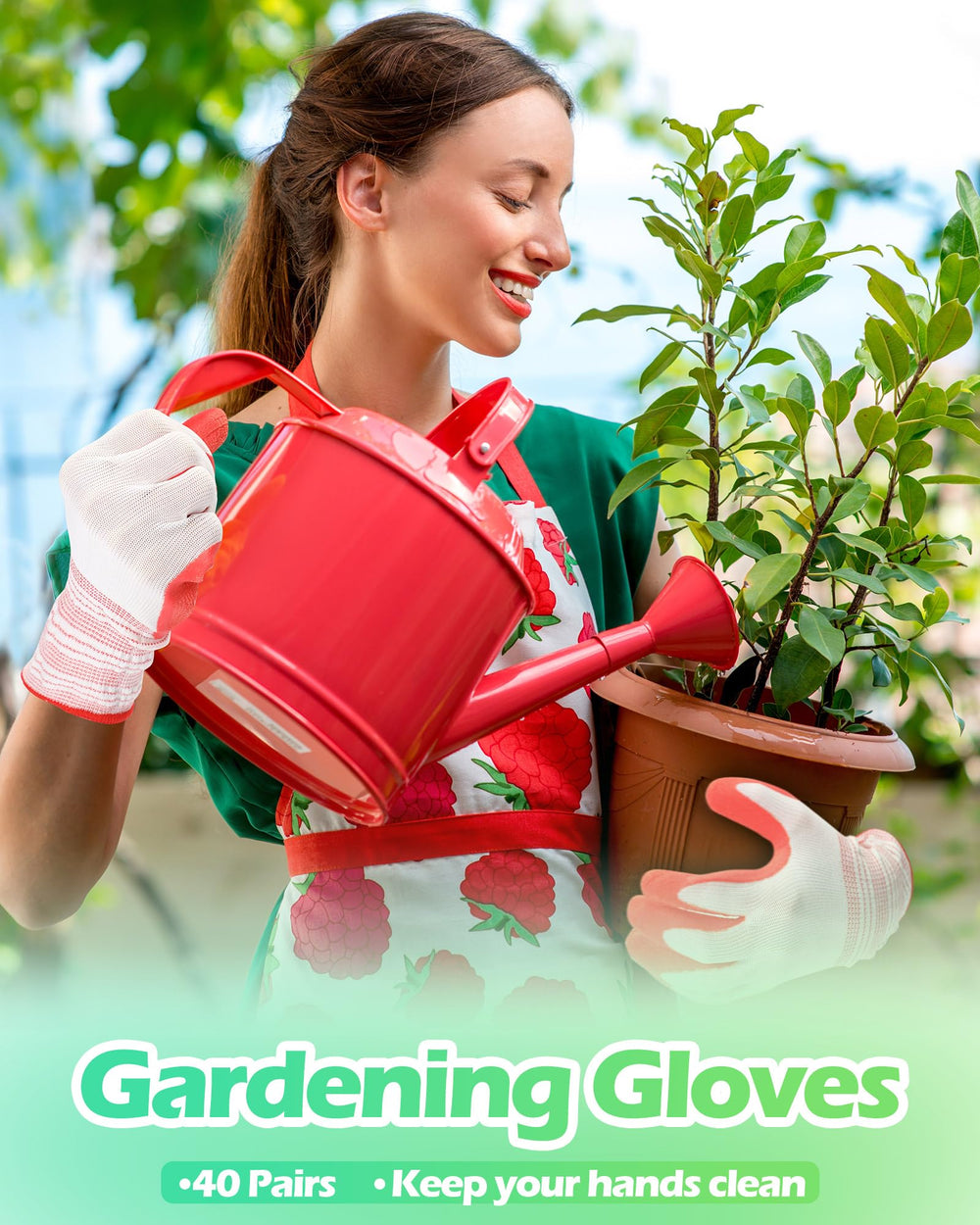 Irenare gloves in use pulling weeds with secure tool grip