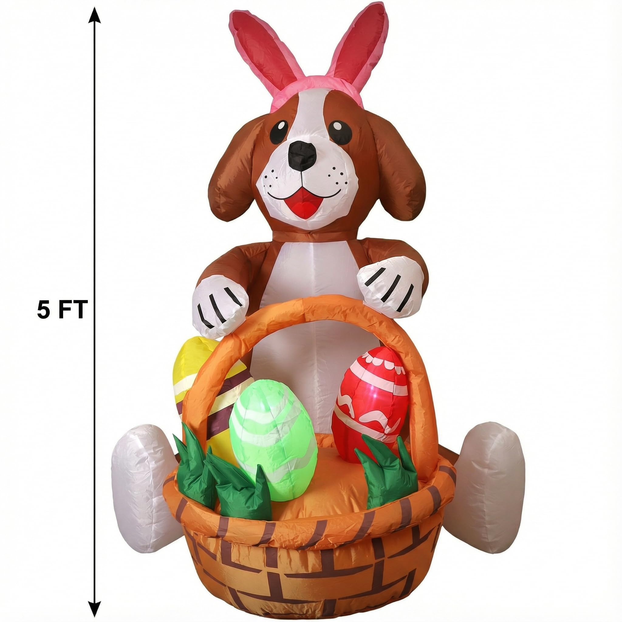 IRETG side profile highlighting pink bunny ears and colorful eggs
