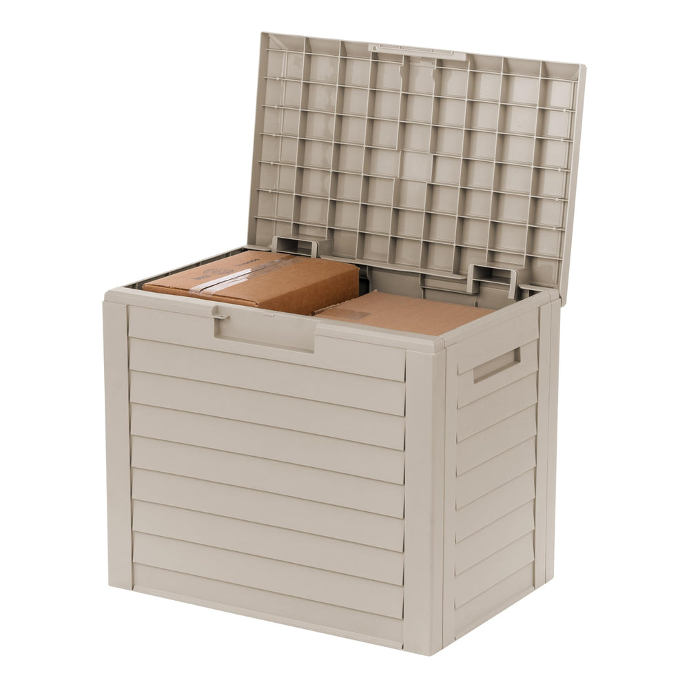 IRIS USA deck box front view showing neat storage and clean design