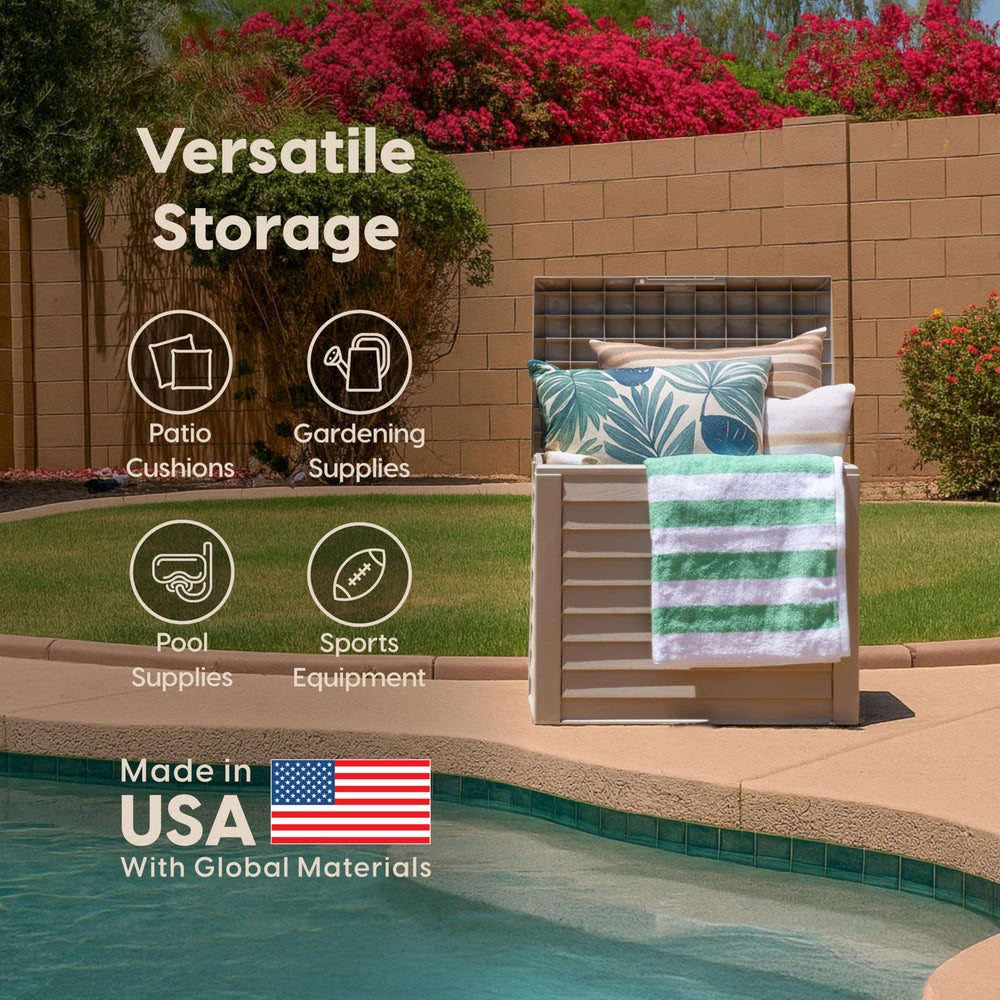 IRIS USA next to cushions to show scale and practical storage benefit