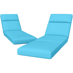 Iristykilin front view of chaise cushions showing full-length coverage and ready-to-use comfort