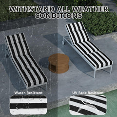 Iristykilin cushion in use on a patio lounger for comfortable lounging