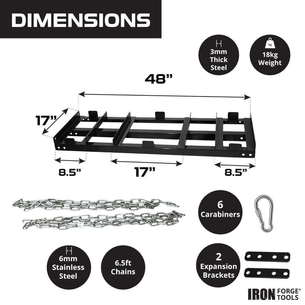 Iron Forge Tools weight tray detail with bricks added for deeper leveling and control