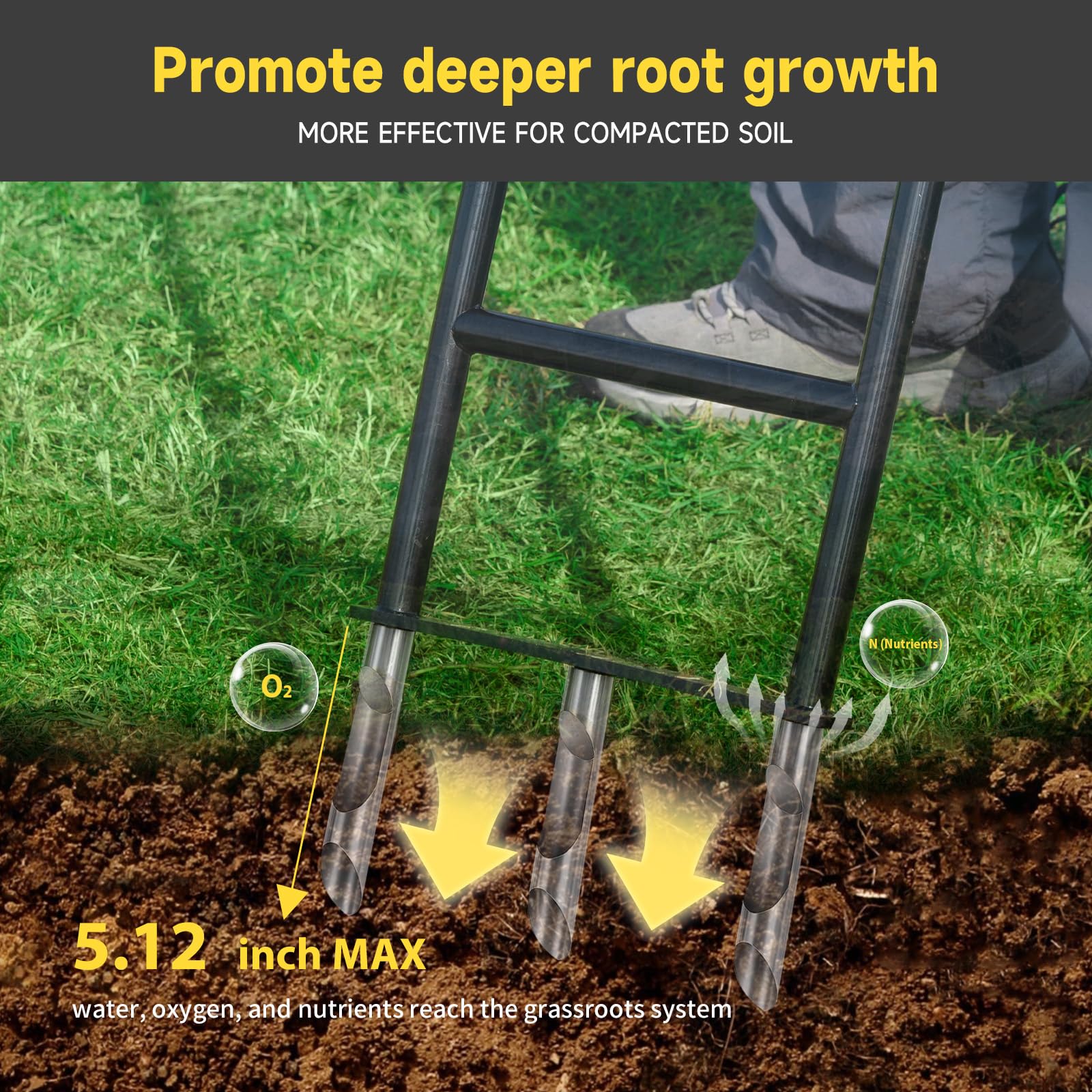 IronGroveRoar comfort-grip handle angle showing ergonomic hold for less user fatigue