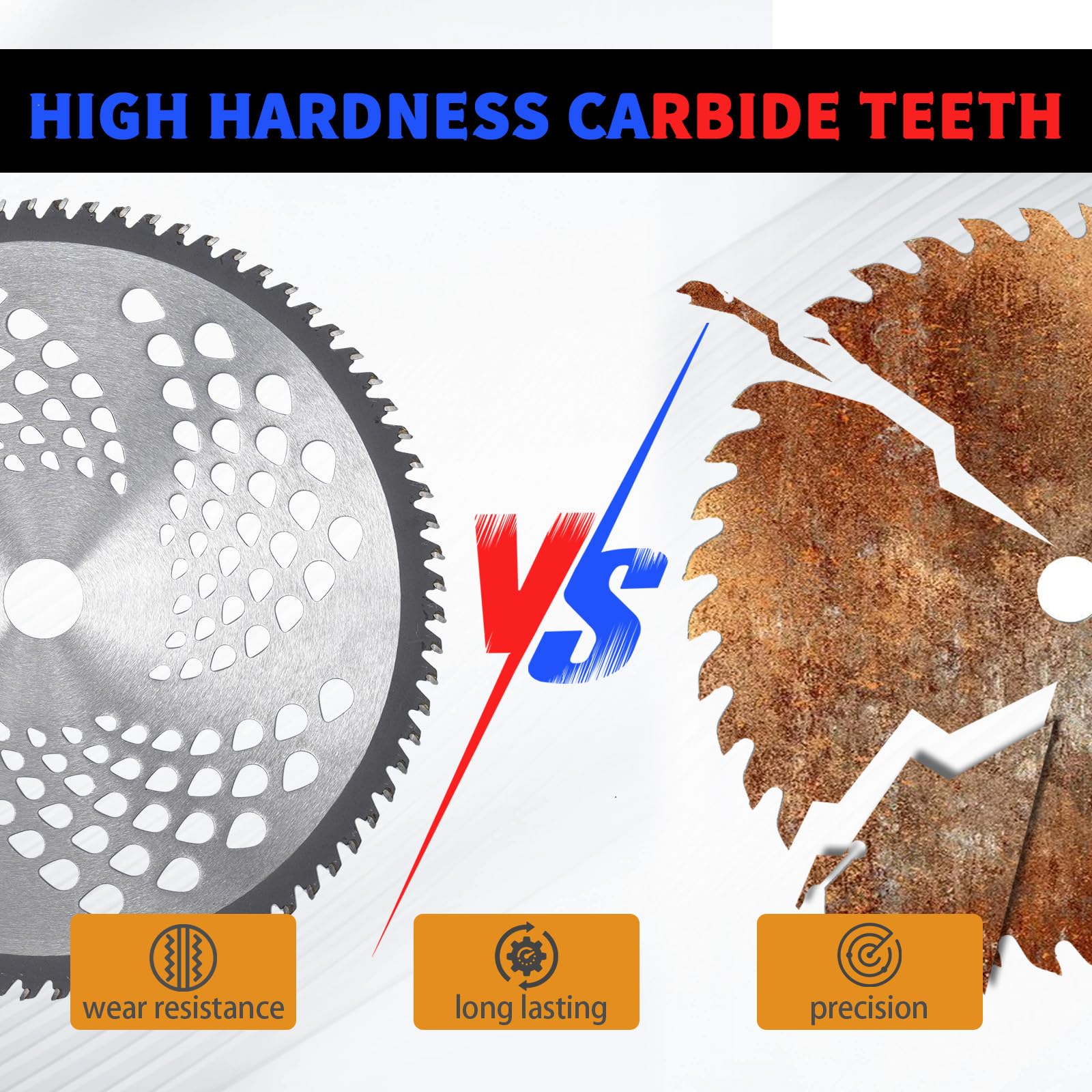 IRONHIT 10-inch 80T full blade top view highlighting heavy-duty teeth