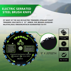 IRONHIT 9-inch 36T close-up showing carbide teeth for durable cutting