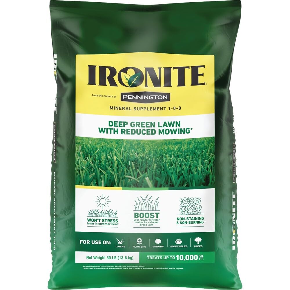 Ironite 30 lb bag front showing brand and product details for easy identification and storage