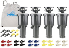IrriFix Maxi-Paw front packaging showing four rotor heads and bag benefit durability