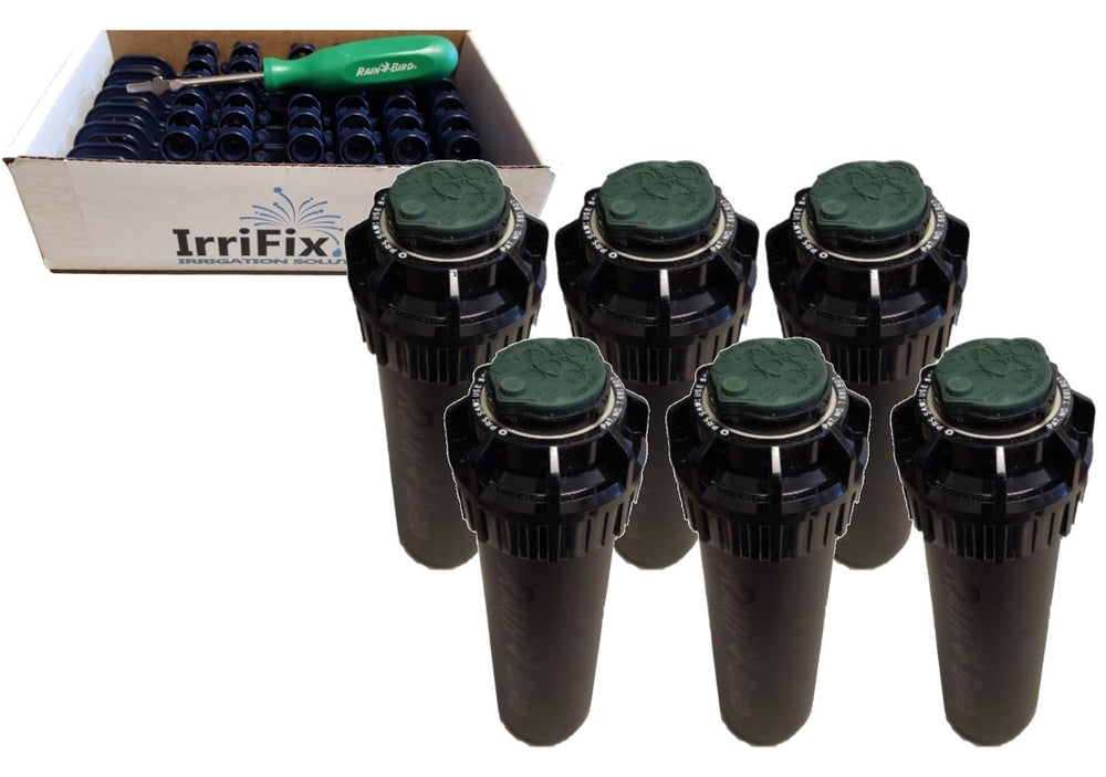 IrriFix Rain Bird 5000 Plus front view showing pop-up body and benefit of reliable coverage