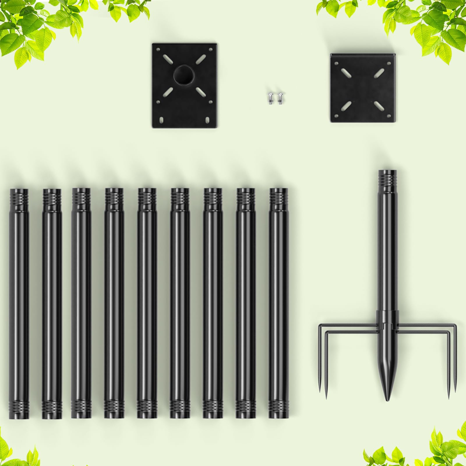 ISENLAND disassembled pole sections laid out for compact transport
