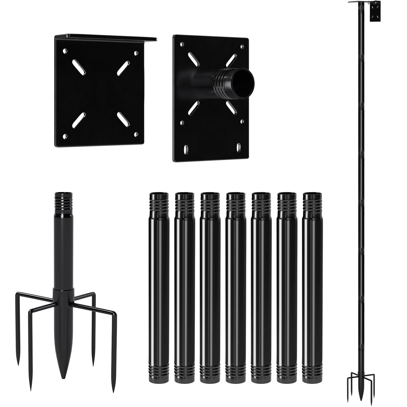 ISENLAND pole installed in backyard illustrating elegant garden display