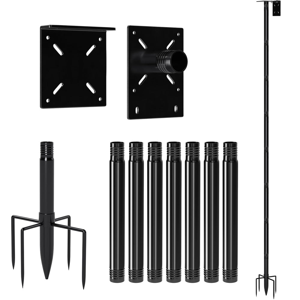 ISENLAND pole installed in backyard illustrating elegant garden display