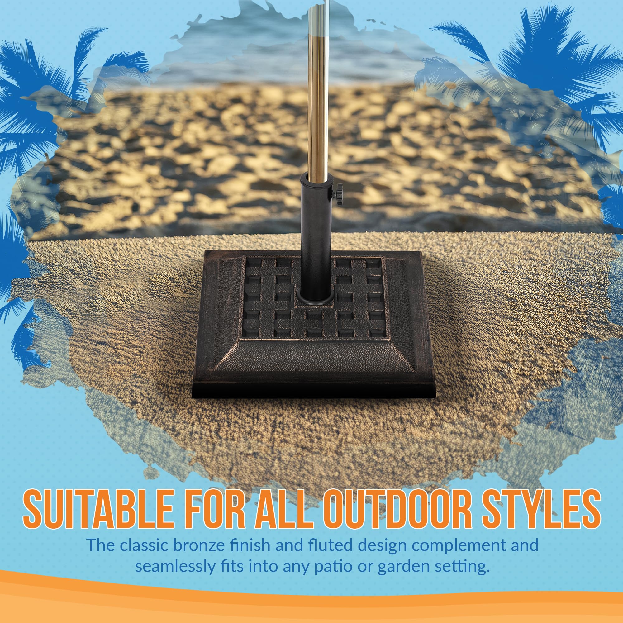 Island Umbrella underside view showing sturdy construction and balance