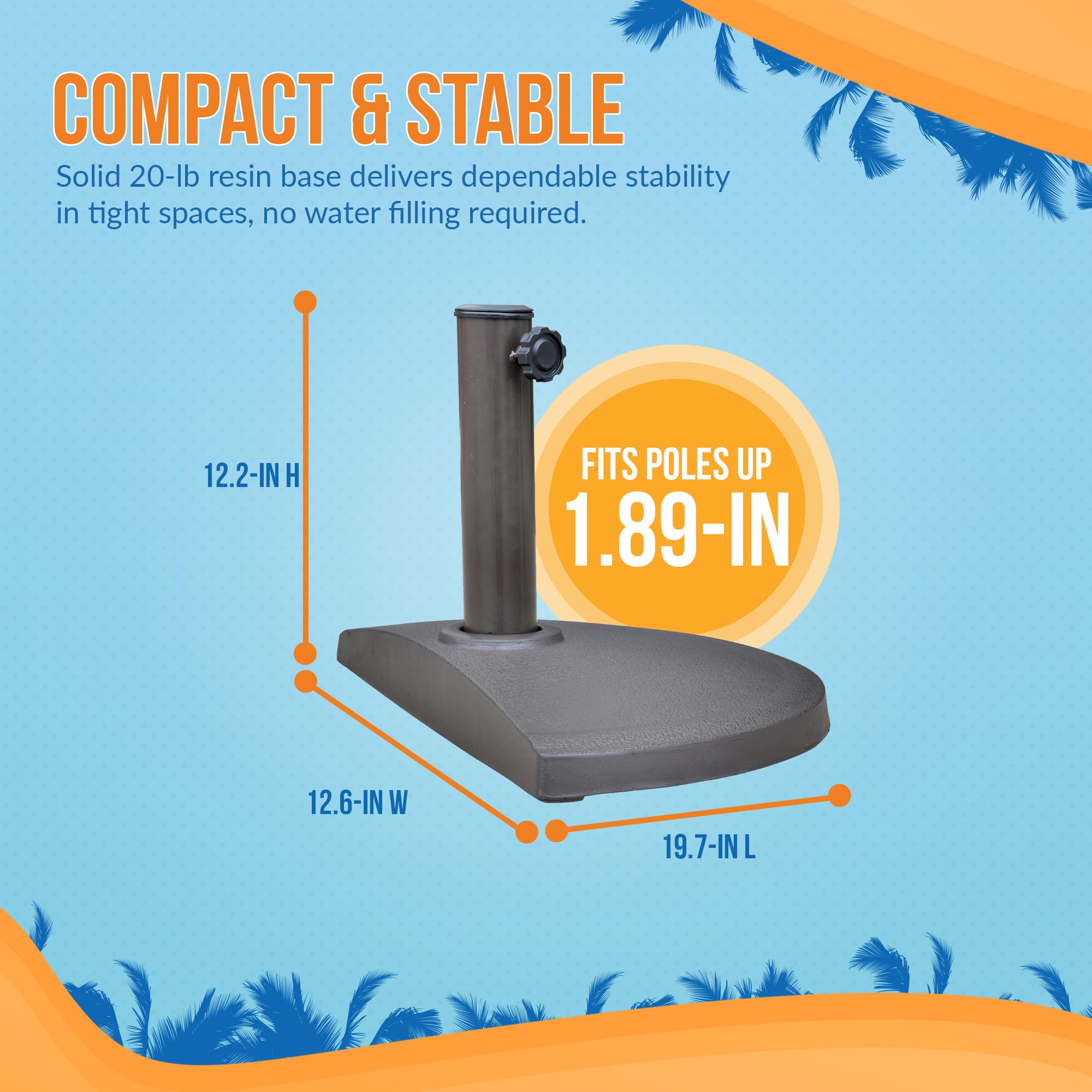 Island Umbrella resin texture close-up highlighting impact and weather resistance