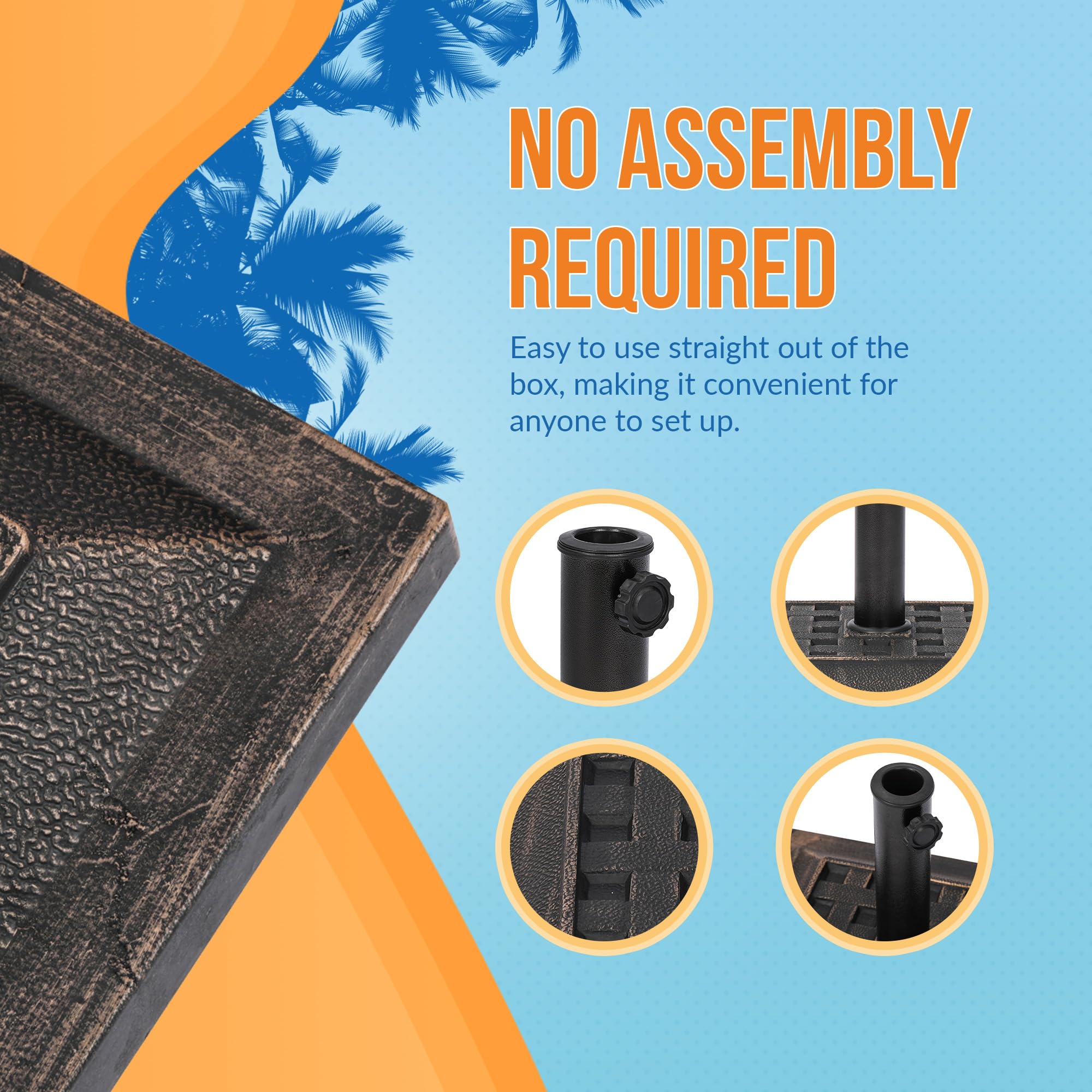 Island Umbrella textured finish detail displaying weather-resistant surface