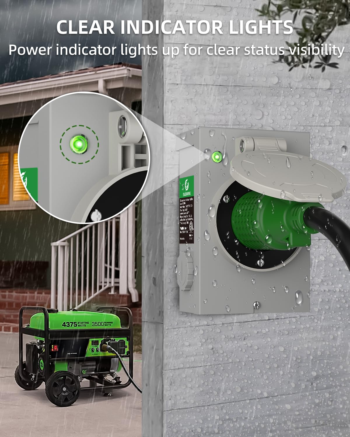 islewire green LED indicator lit for instant power status confirmation