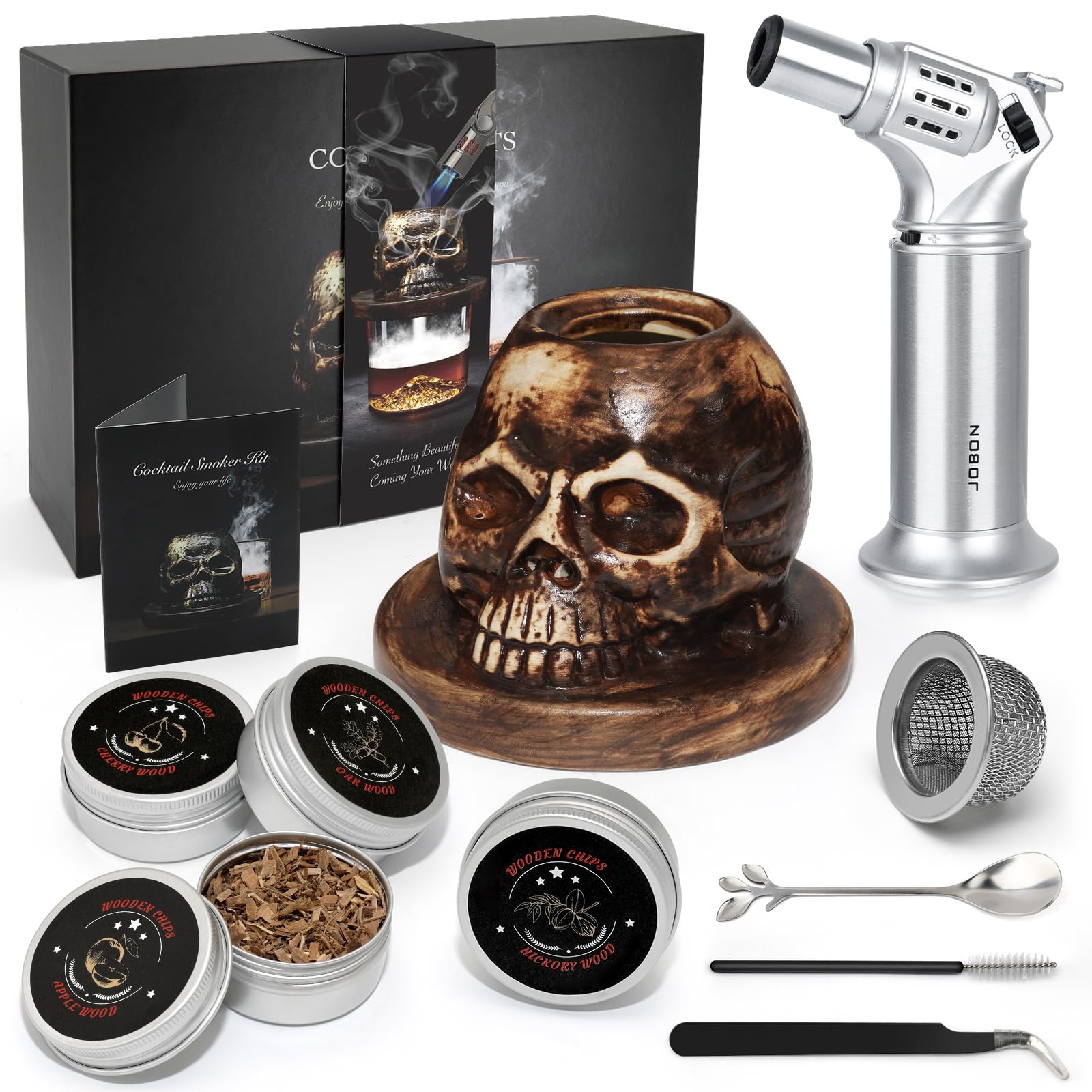 iTayga skull ceramic smoker front view showing sleek shape and easy placement benefits