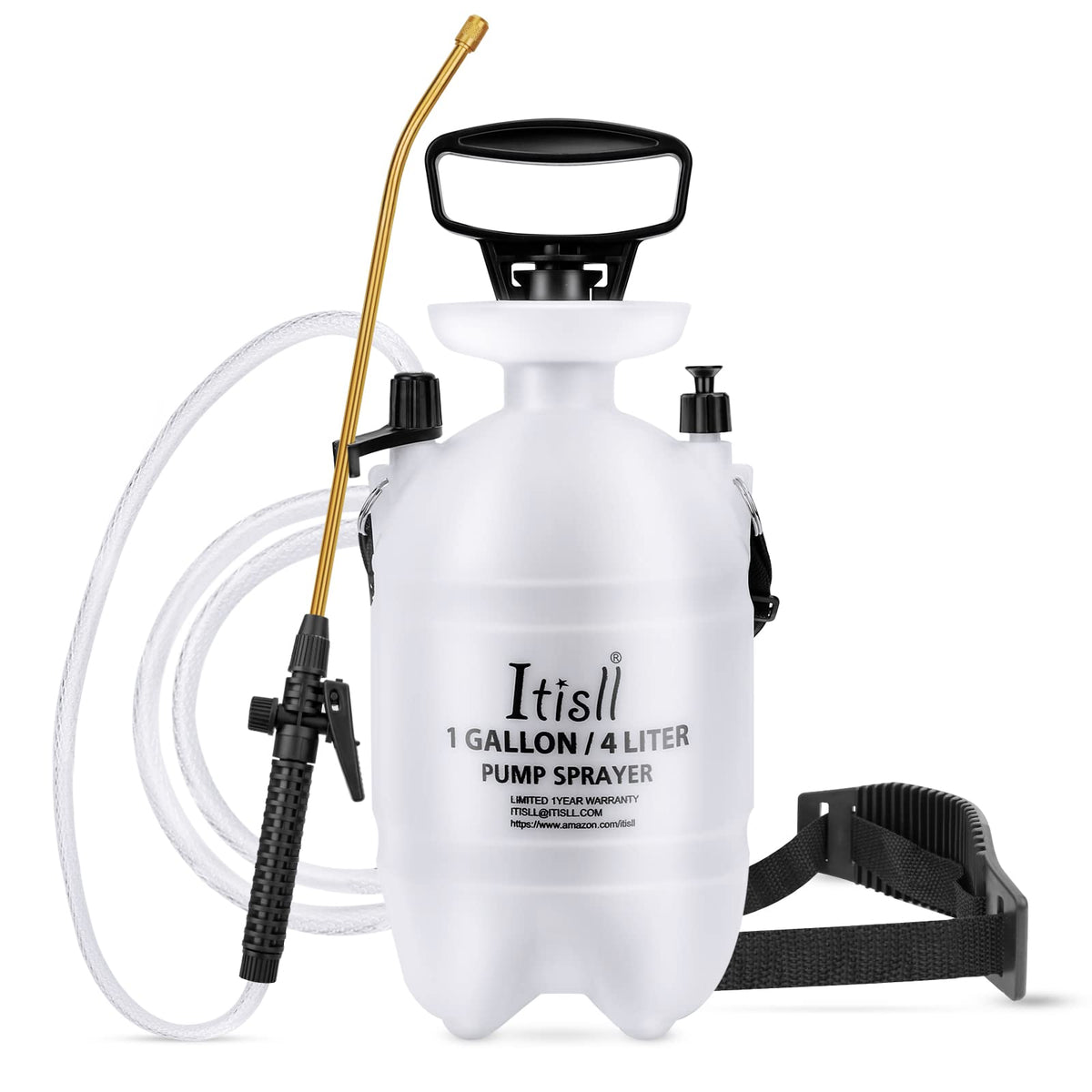 Itisll front view of 1 gal sprayer showing compact design and portability