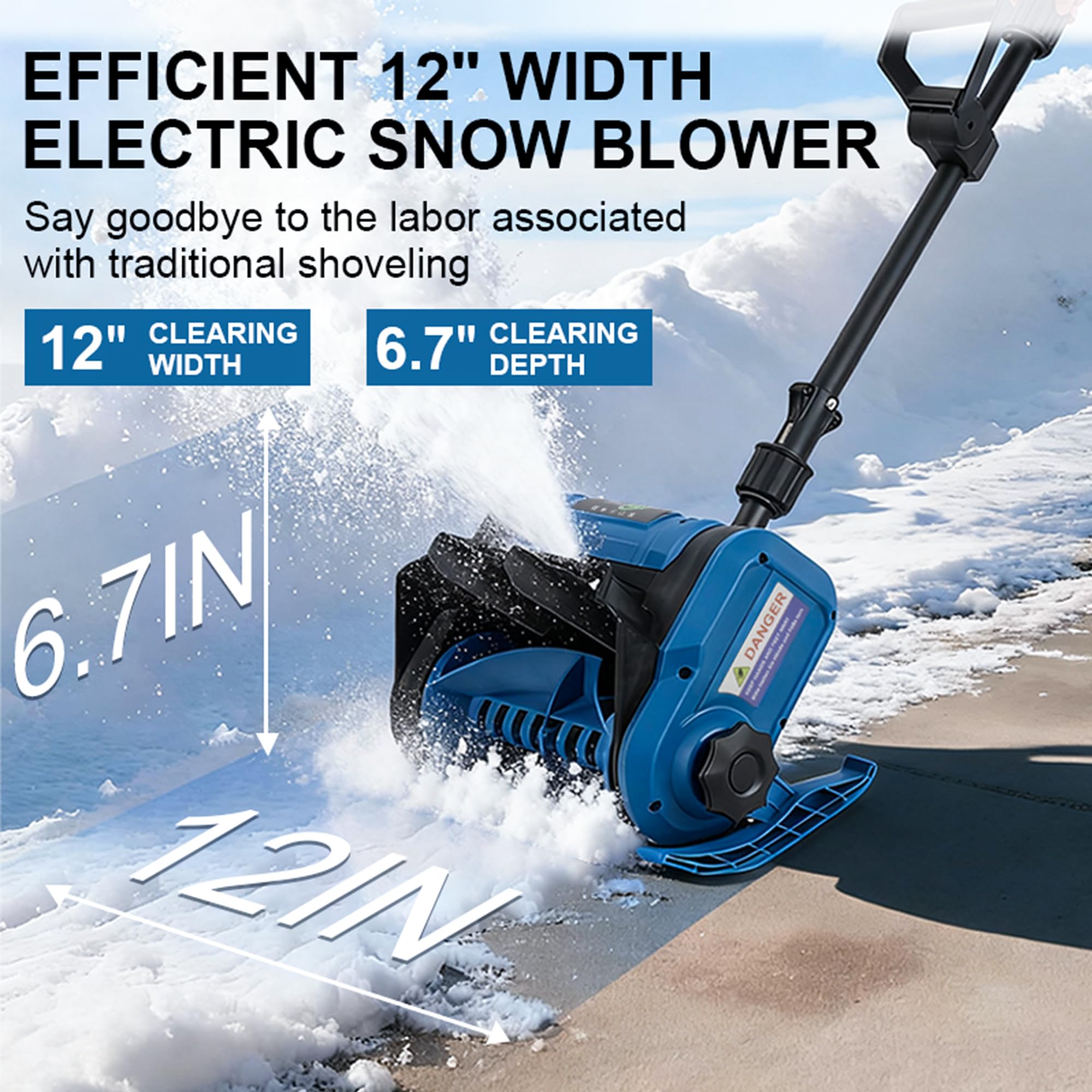 iToolMax close-up of impeller and adjustable chute showing durable design and precise throw