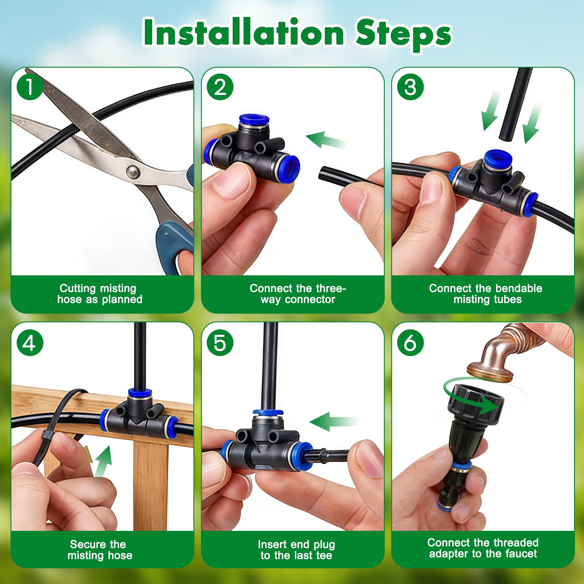 iToolMax hose adapter and end plug display enabling easy spigot connection