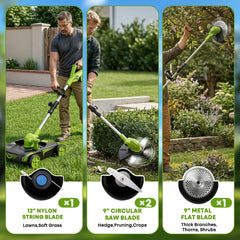 iToolMax nylon string head mowing grass and edging for tidy borders