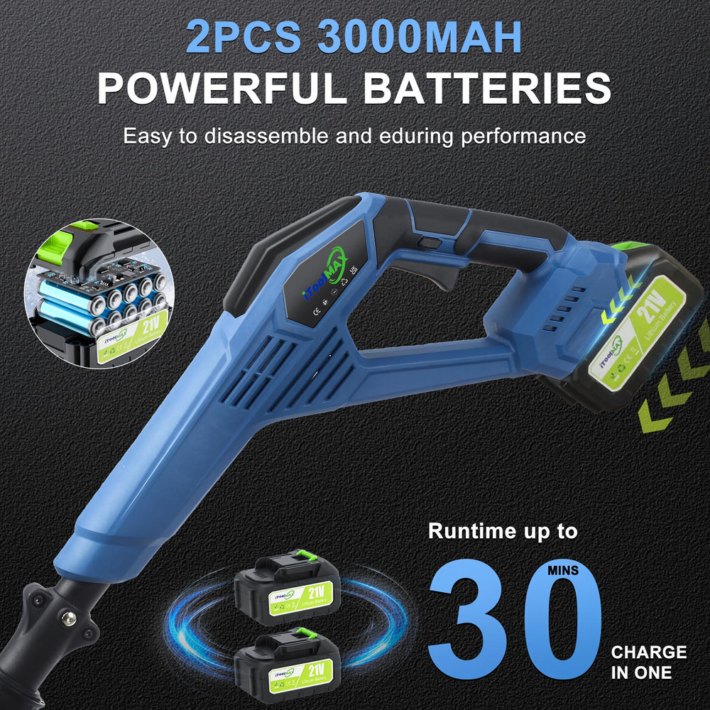 iToolMax next to traditional shovel showing 14 lb lightweight advantage for lifting