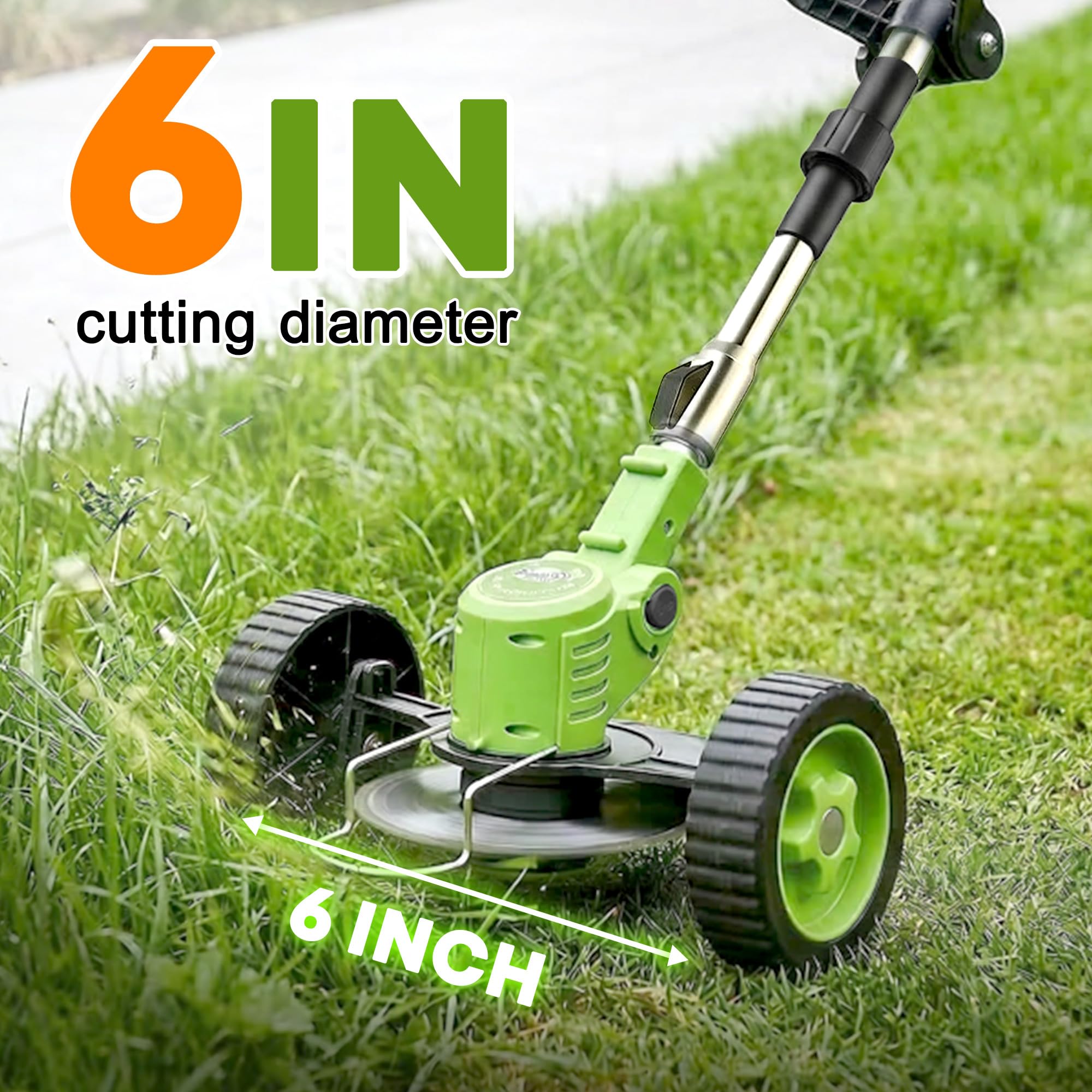 iToolMax telescopic shaft extended demonstrating back-saving adjustable height