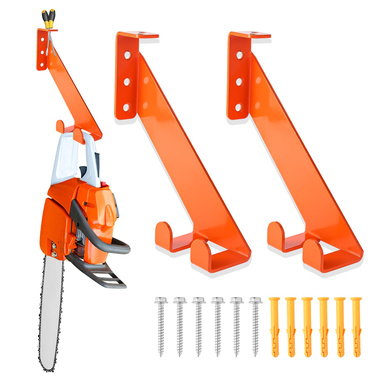 iulrtba front view of chainsaw holder showing compact storage benefit