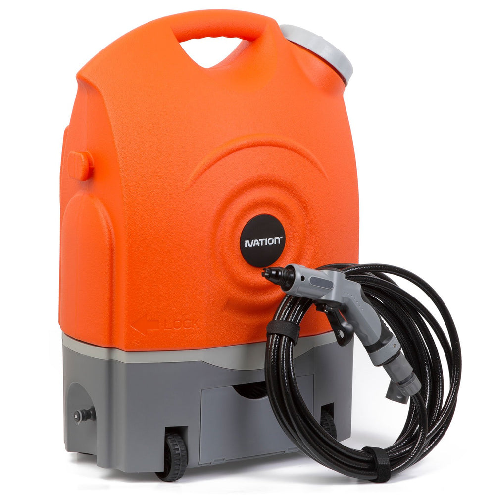 Ivation front view of portable washer showing compact benefits
