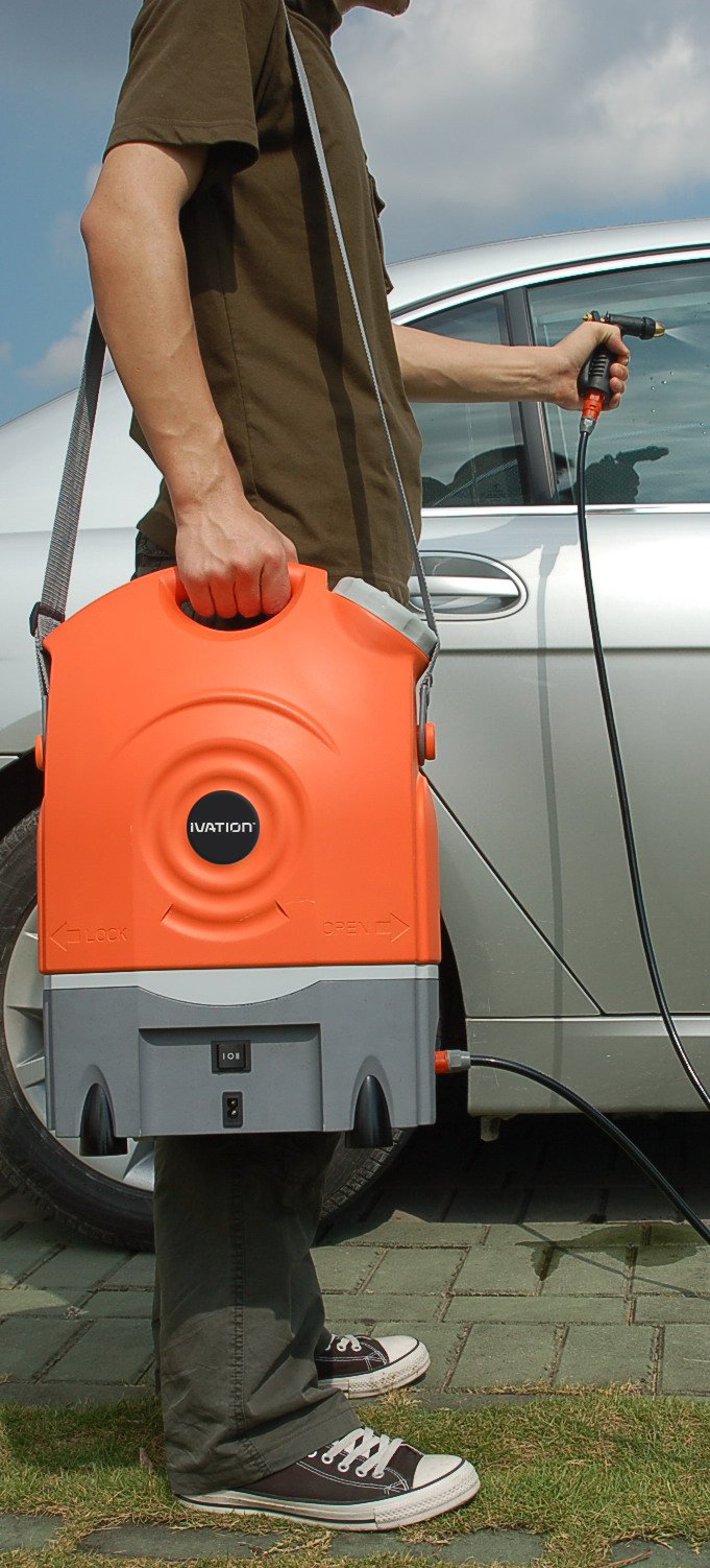 Ivation integrated roller wheels being rolled for effortless transport