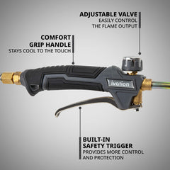 Ivation torch handle and trigger demonstrating ergonomic comfort and safety