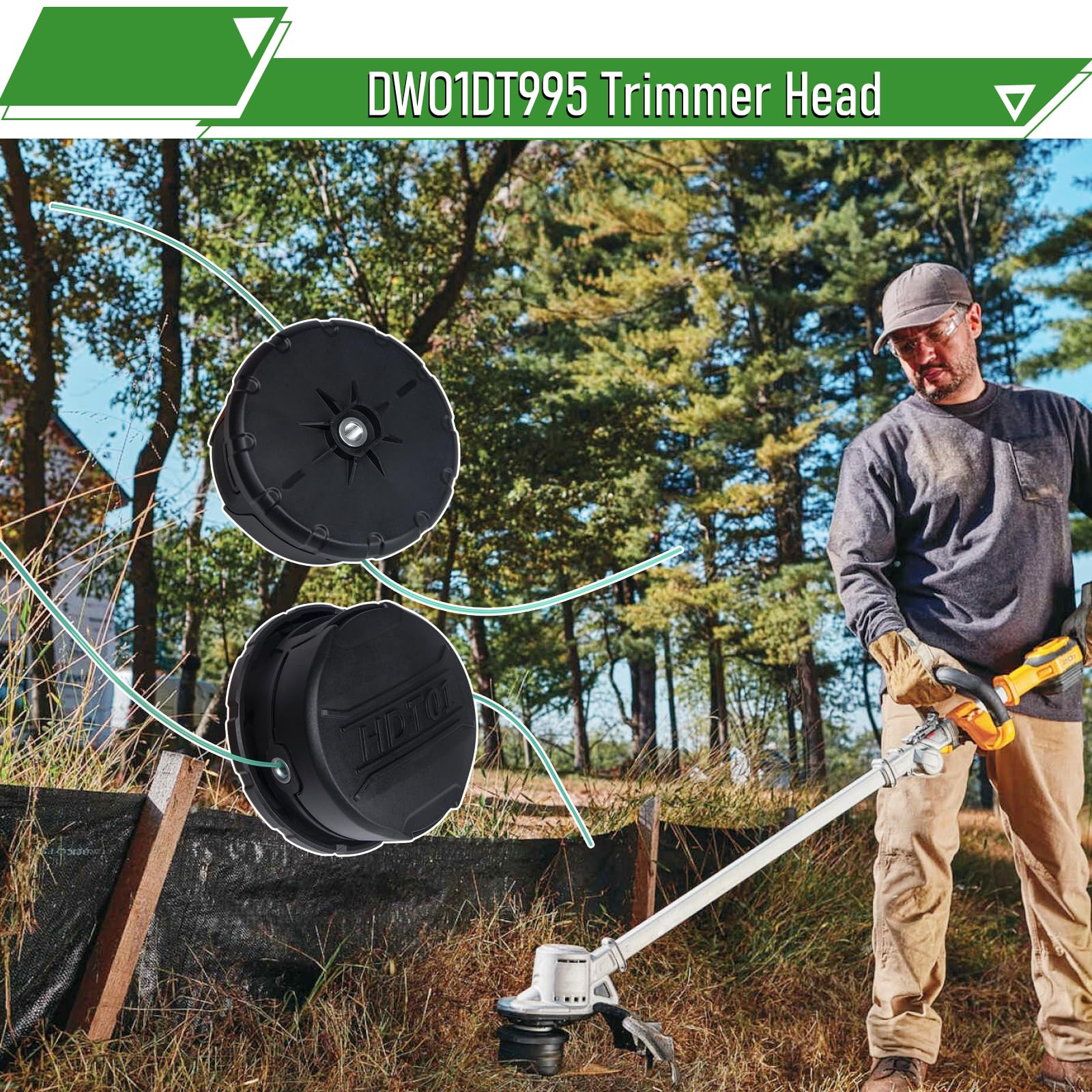 IVONNEY trimmer head in garden action showing neat edging and fast cutting
