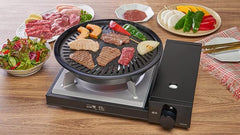 Iwatani close-up of die-cast aluminum surface for even searing benefit