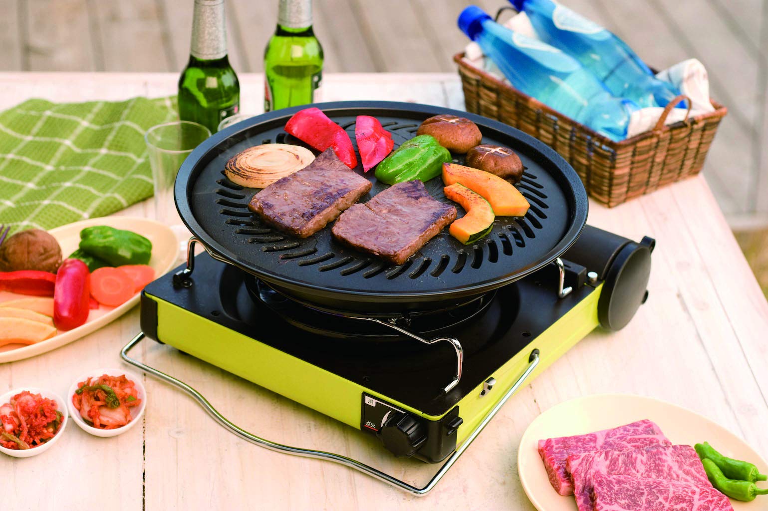 Iwatani close-up of perforated nonstick surface for easy flipping and less sticking