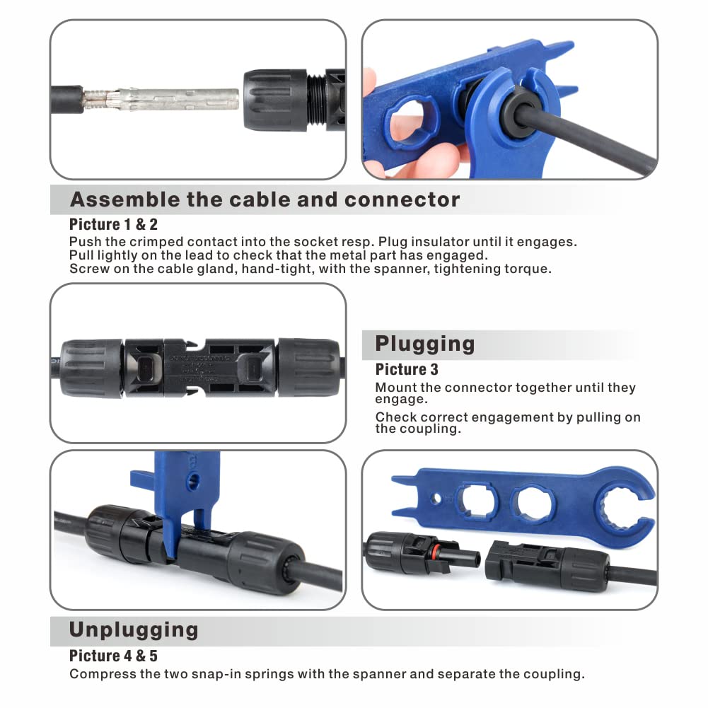 IWISS solar spanner wrenches engaged on IWS4 connector to tighten safely