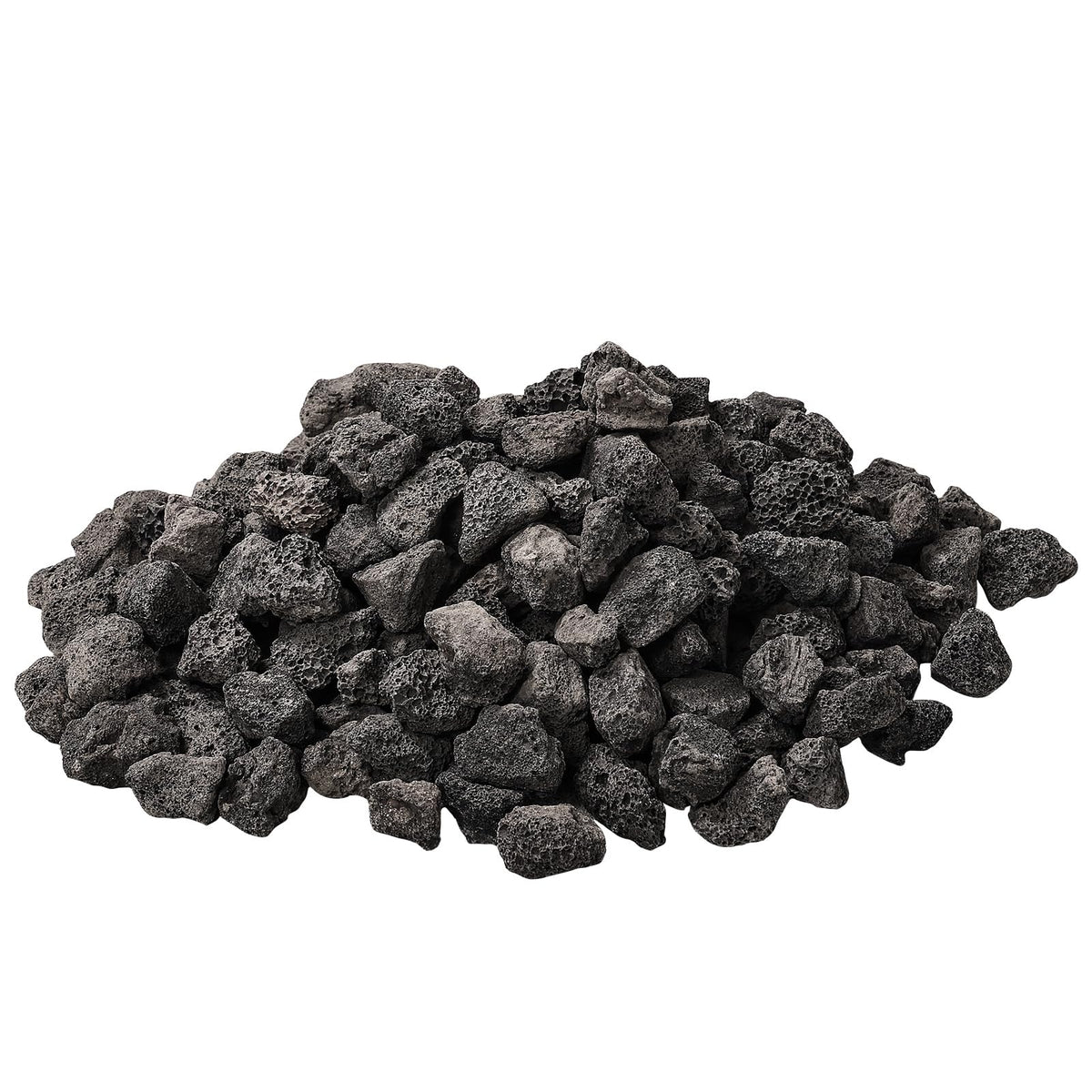 IwoodUS front packaging 10 lb bag of black lava rocks showing quantity and size benefits
