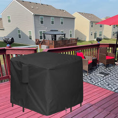 Izzybang cover on square bar-height set showing full protection and weather resistance
