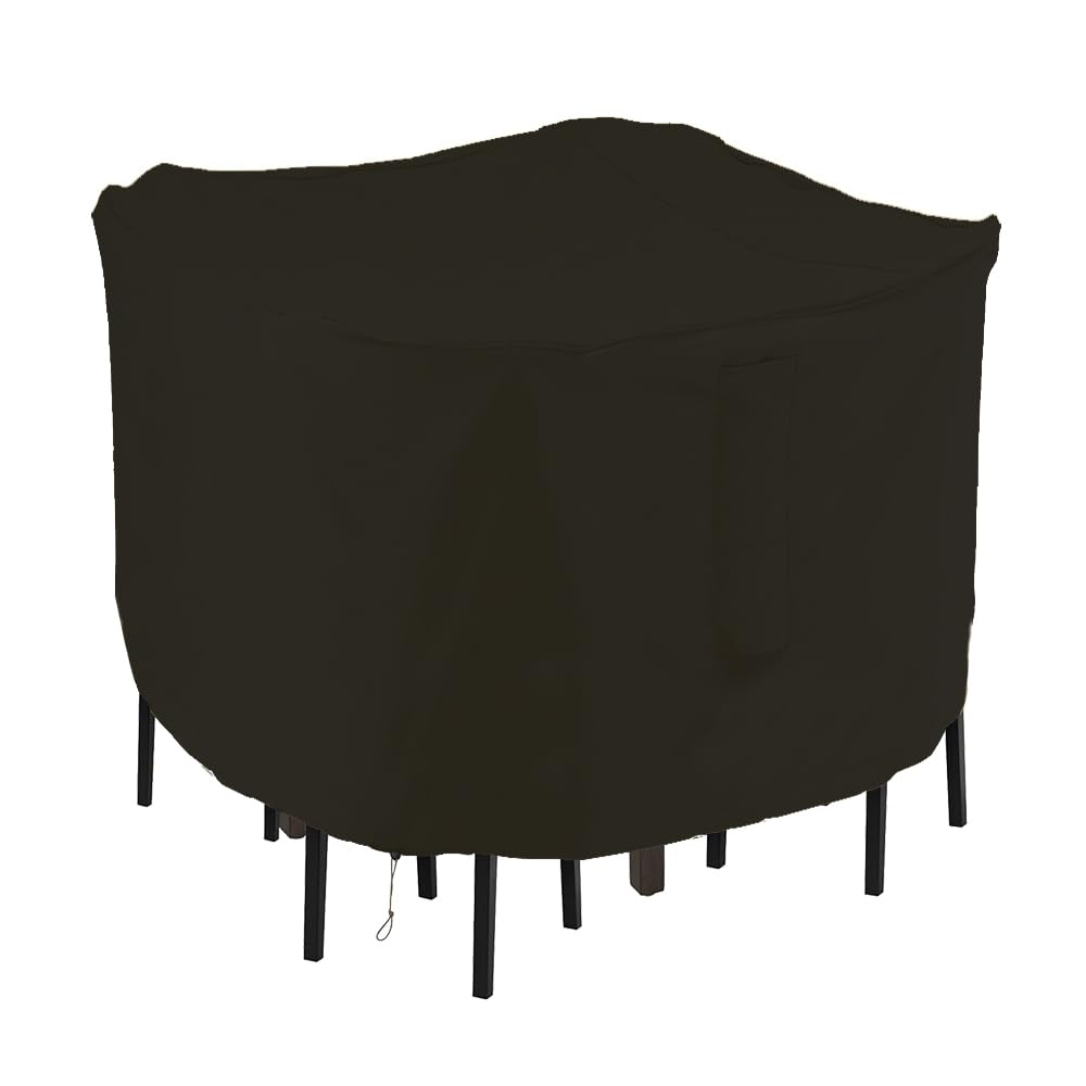 Izzybang front view of cover on bar-height square set showing full protection