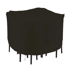 Izzybang front view of cover on bar-height square set showing full protection