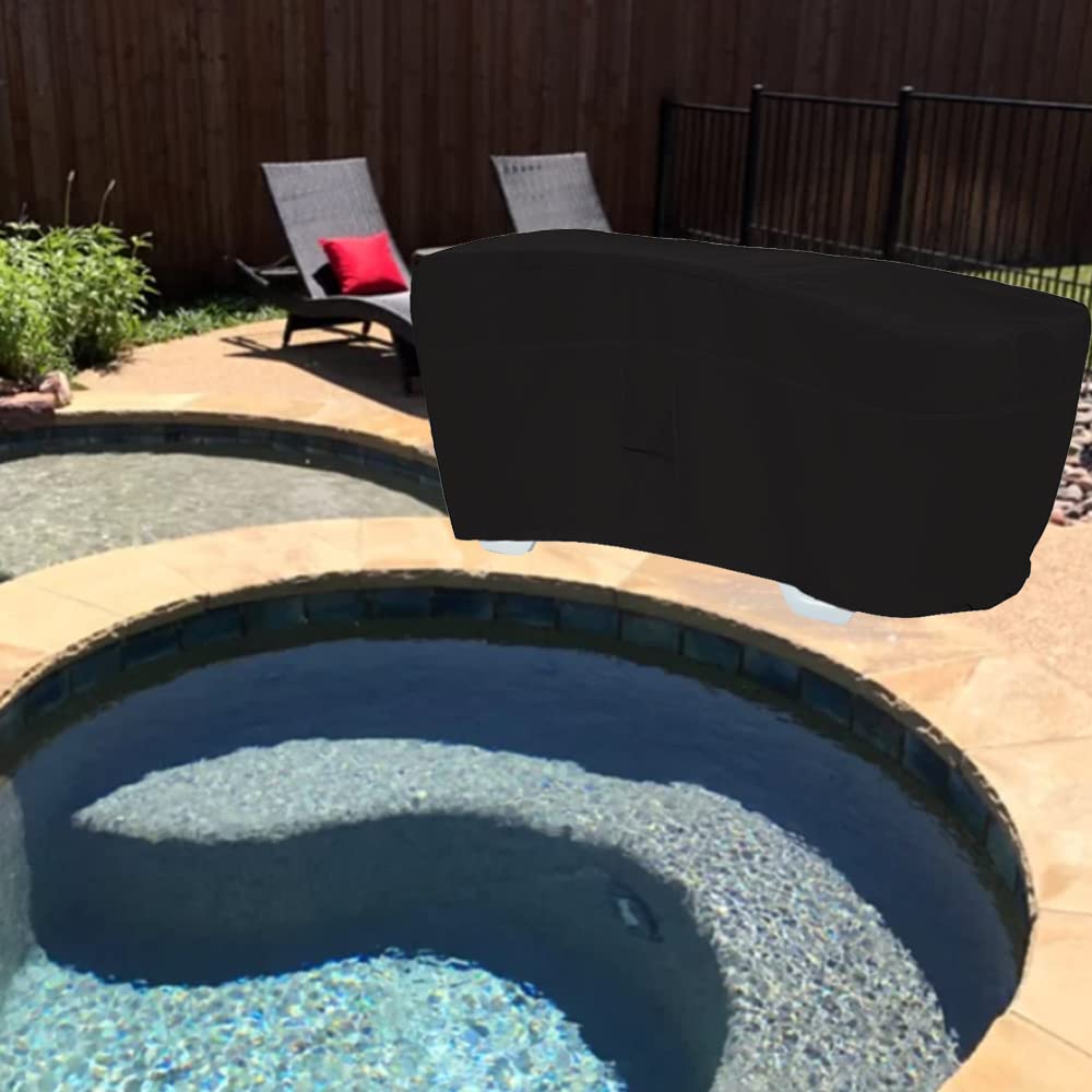 Izzybang cover on patio by pool, enhances outdoor neatness and protection