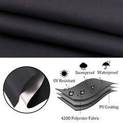 Izzybang clip and drawstring detail securing cover to furniture against wind